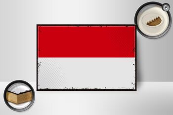 Panneau en bois drapeau de l'indonésie, 18x12cm, drapeau rétro, décoration indonésienne 2