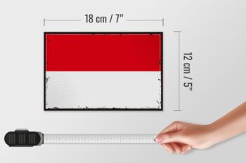 Panneau en bois drapeau de l'indonésie, 18x12cm, drapeau rétro, décoration indonésienne 4