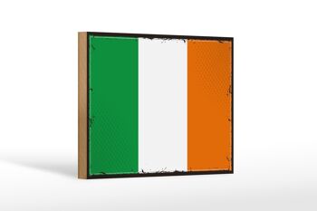 Panneau en bois Drapeau de l'Irlande 18 x 12 cm Décoration rétro Drapeau de l'Irlande 1