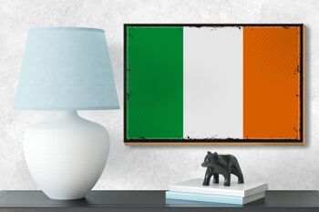Panneau en bois Drapeau de l'Irlande 18 x 12 cm Décoration rétro Drapeau de l'Irlande 3