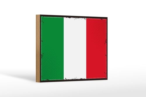Holzschild Flagge Italiens 18x12 cm Retro Flag of Italy Dekoration
