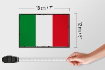 Panneau en bois drapeau de l'Italie 18x12 cm Décoration rétro drapeau de l'Italie 4