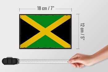 Panneau en bois drapeau de la Jamaïque 18x12 cm, décoration rétro drapeau de la Jamaïque 4