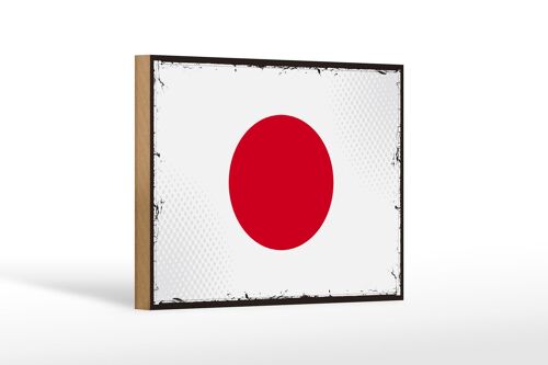 Holzschild Flagge Japans 18x12 cm Retro Flag of Japan Dekoration