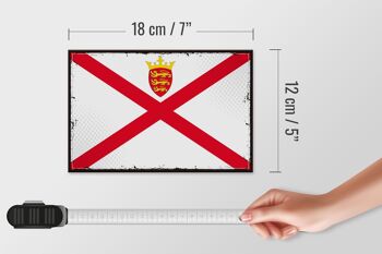 Panneau en bois drapeau Jersey 18x12 cm Décoration rétro drapeau de Jersey 4