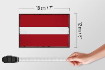 Panneau en bois drapeau de la Lettonie 18x12 cm, drapeau rétro de la Lettonie, décoration 4