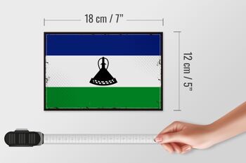 Panneau en bois drapeau du Lesotho 18x12 cm, drapeau rétro du Lesotho, décoration 4