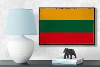 Drapeau en bois de la lituanie, 18x12cm, drapeau rétro de la lituanie, décoration 3