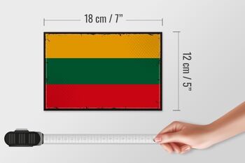 Drapeau en bois de la lituanie, 18x12cm, drapeau rétro de la lituanie, décoration 4