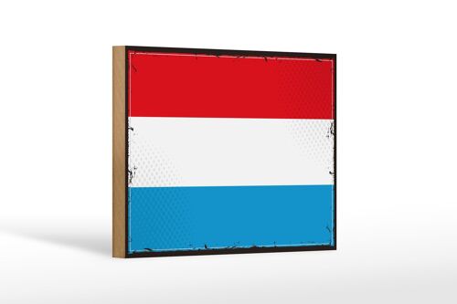 Holzschild Flagge Luxemburgs 18x12cm Retro Flag Luxembourg Dekoration
