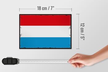 Panneau en bois drapeau du Luxembourg 18x12cm drapeau rétro décoration luxembourgeoise 4