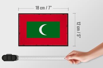 Drapeau en bois des Maldives 18x12 cm, drapeau rétro des Maldives, décoration 4
