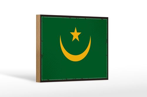 Holzschild Flagge Mauretaniens 18x12 cm Retro Flag Dekoration