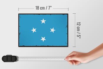 Panneau en bois drapeau de la Micronésie 18x12 cm décoration rétro de la Micronésie 4