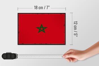 Panneau en bois drapeau du Maroc 18x12 cm Décoration rétro drapeau du Maroc 4