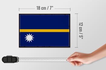 Drapeau panneau en bois Nauru 18x12 cm Décoration rétro drapeau de Nauru 4