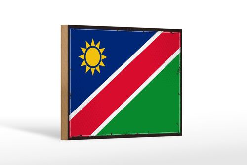 Holzschild Flagge Namibias 18x12 cm Retro Flag of Namibia Dekoration