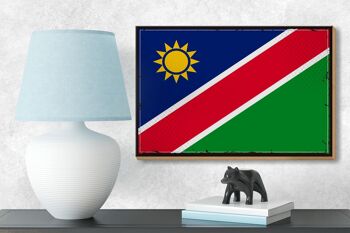 Panneau en bois drapeau de la Namibie 18x12 cm Décoration rétro drapeau de la Namibie 3
