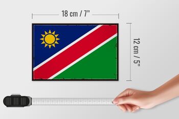 Panneau en bois drapeau de la Namibie 18x12 cm Décoration rétro drapeau de la Namibie 4