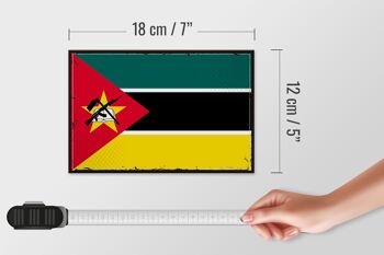 Panneau en bois drapeau du Mozambique 18x12 cm drapeau rétro décoration du Mozambique 4