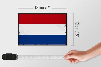 Panneau en bois drapeau Pays-Bas 18x12 cm Décoration rétro Pays-Bas 4