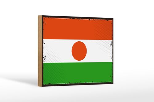 Holzschild Flagge Nigers 18x12 cm Retro Flag of Niger Dekoration
