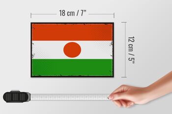 Panneau en bois drapeau du Niger 18x12 cm drapeau rétro du Niger décoration 4