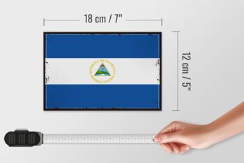 Panneau en bois drapeau du Nicaragua 18x12 cm drapeau rétro décoration Nicaragua 4