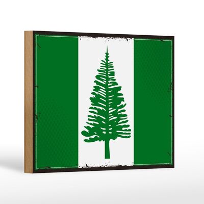 Letrero de madera bandera Isla Norfolk 18x12 cm decoración de bandera retro