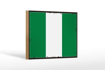 Panneau en bois drapeau du Nigeria 18x12 cm, drapeau rétro du Nigeria, décoration 1