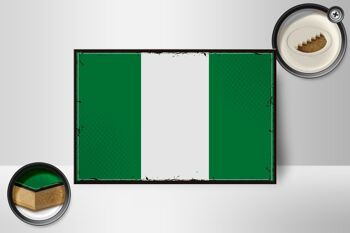 Panneau en bois drapeau du Nigeria 18x12 cm, drapeau rétro du Nigeria, décoration 2