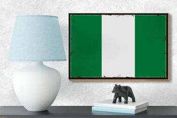 Panneau en bois drapeau du Nigeria 18x12 cm, drapeau rétro du Nigeria, décoration 3