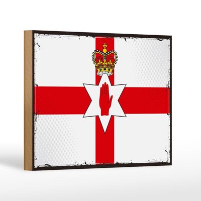 Letrero de madera bandera Irlanda del Norte 18x12 cm decoración RetroFlag