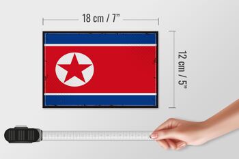 Panneau en bois drapeau de la Corée du Nord 18x12 cm décoration rétro Corée du Nord 4