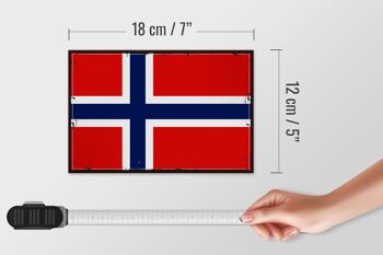 Panneau en bois drapeau de la Norvège 18x12 cm, drapeau rétro, décoration de la Norvège 4