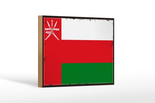 Holzschild Flagge Omans 18x12 cm Retro Flag of Oman Dekoration