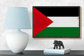 Panneau en bois drapeau de la Palestine 18x12 cm, drapeau rétro, décoration de la Palestine 3
