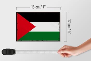 Panneau en bois drapeau de la Palestine 18x12 cm, drapeau rétro, décoration de la Palestine 4