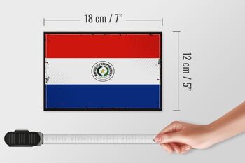 Panneau en bois drapeau du Paraguay 18x12cm, drapeau rétro du Paraguay, décoration 4