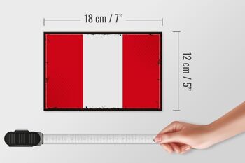 Panneau en bois drapeau du Pérou 18x12 cm Décoration rétro drapeau du Pérou 4