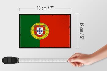 Panneau en bois drapeau du Portugal 18x12cm, drapeau rétro du Portugal, décoration 4