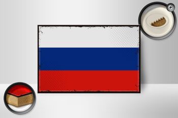 Panneau en bois drapeau de la Russie 18x12 cm, drapeau rétro de la Russie, décoration 2