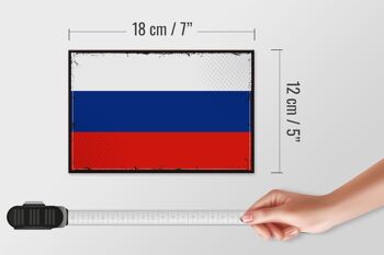 Panneau en bois drapeau de la Russie 18x12 cm, drapeau rétro de la Russie, décoration 4