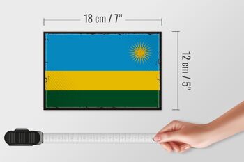 Panneau en bois drapeau du Rwanda 18x12 cm, drapeau rétro du Rwanda, décoration 4