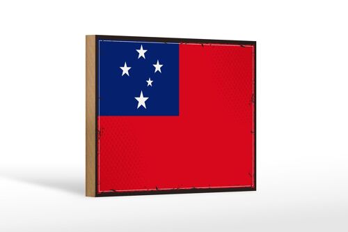 Holzschild Flagge Samoas 18x12 cm Retro Flag of Samoa Dekoration