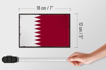 Panneau en bois Drapeau du Qatar 18x12 cm Décoration Rétro Drapeau du Qatar 4