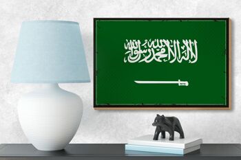 Drapeau signe en bois Arabie Saoudite 18x12cm Décoration rétro Arabie Saoudite 3