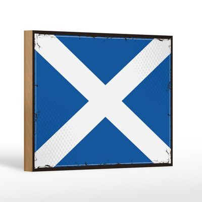 Panneau en bois drapeau de l'Écosse 18x12 cm, drapeau rétro, décoration de l'Écosse