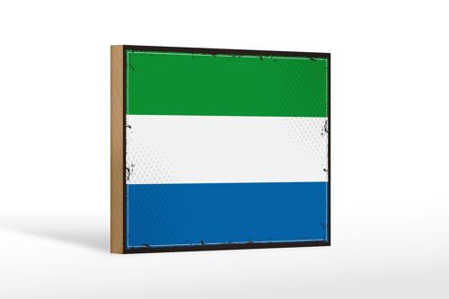 Holzschild Flagge Sierra Leones 18x12cm Retro Sierra Leone Dekoration