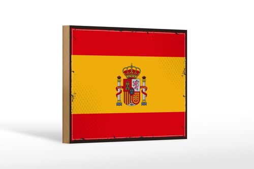 Holzschild Flagge Spaniens 18x12 cm Retro Flag of Spain Dekoration